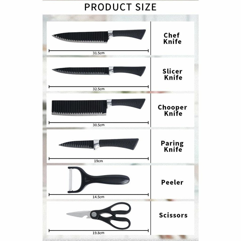 6-Piece Stainless Steel Knife Set