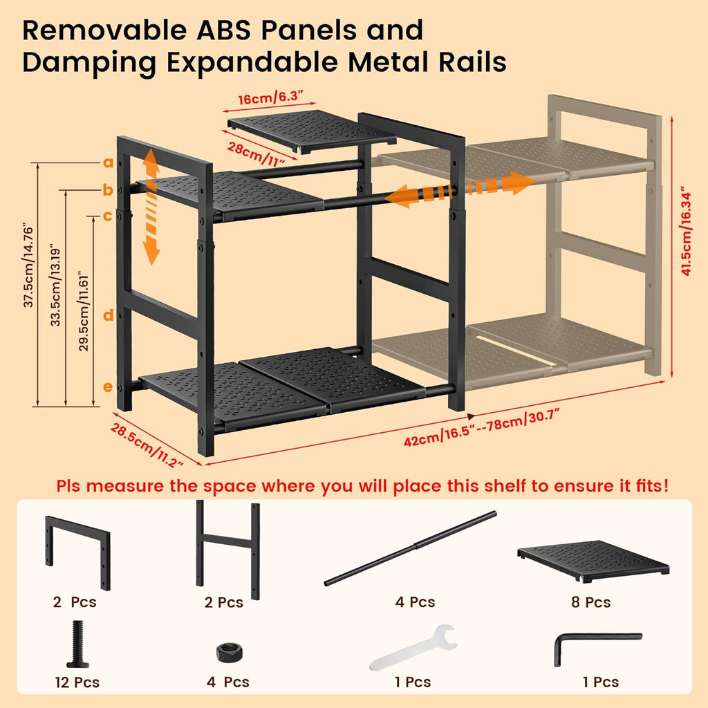 Adjustable Under Sink Kitchen Rack Organizer