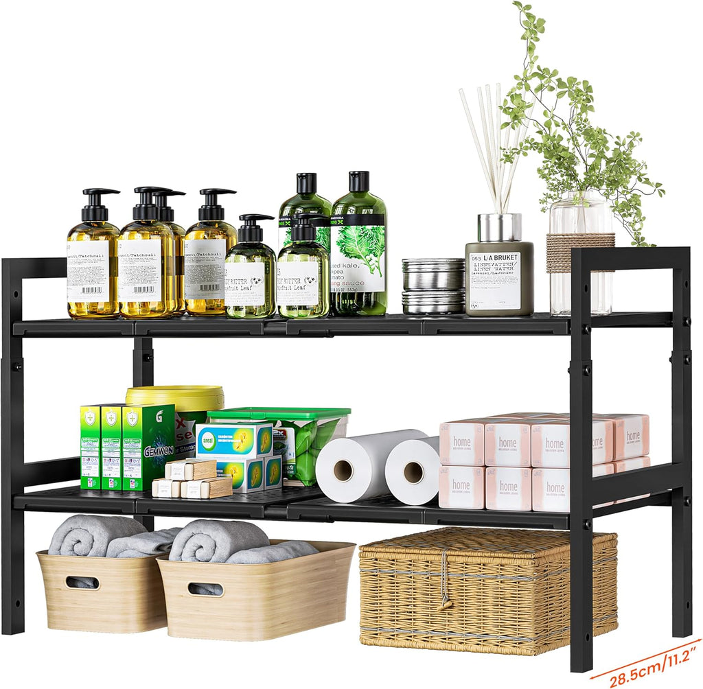 Adjustable Under Sink Kitchen Rack Organizer